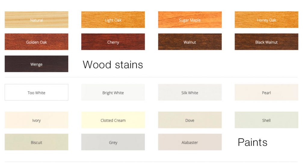 Stain and paint options for our window shutters in wood